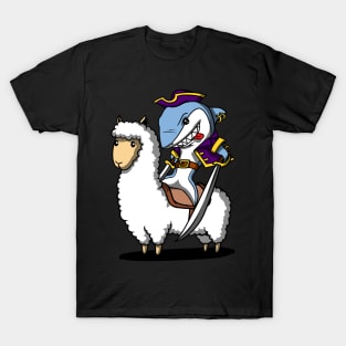 Shark Pirate Riding Llama T-Shirt